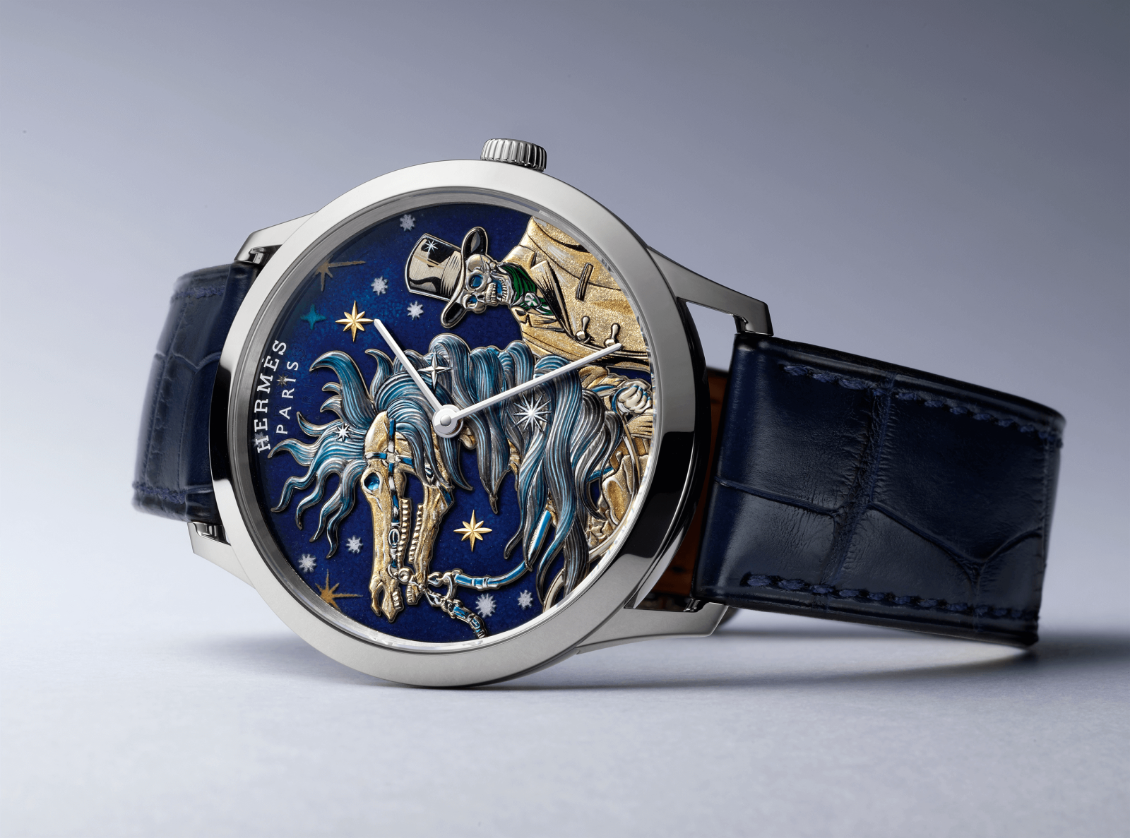 đồng hồ Slim d'Hermès C'est la fêt bộ xương cưỡi ngựa 2021