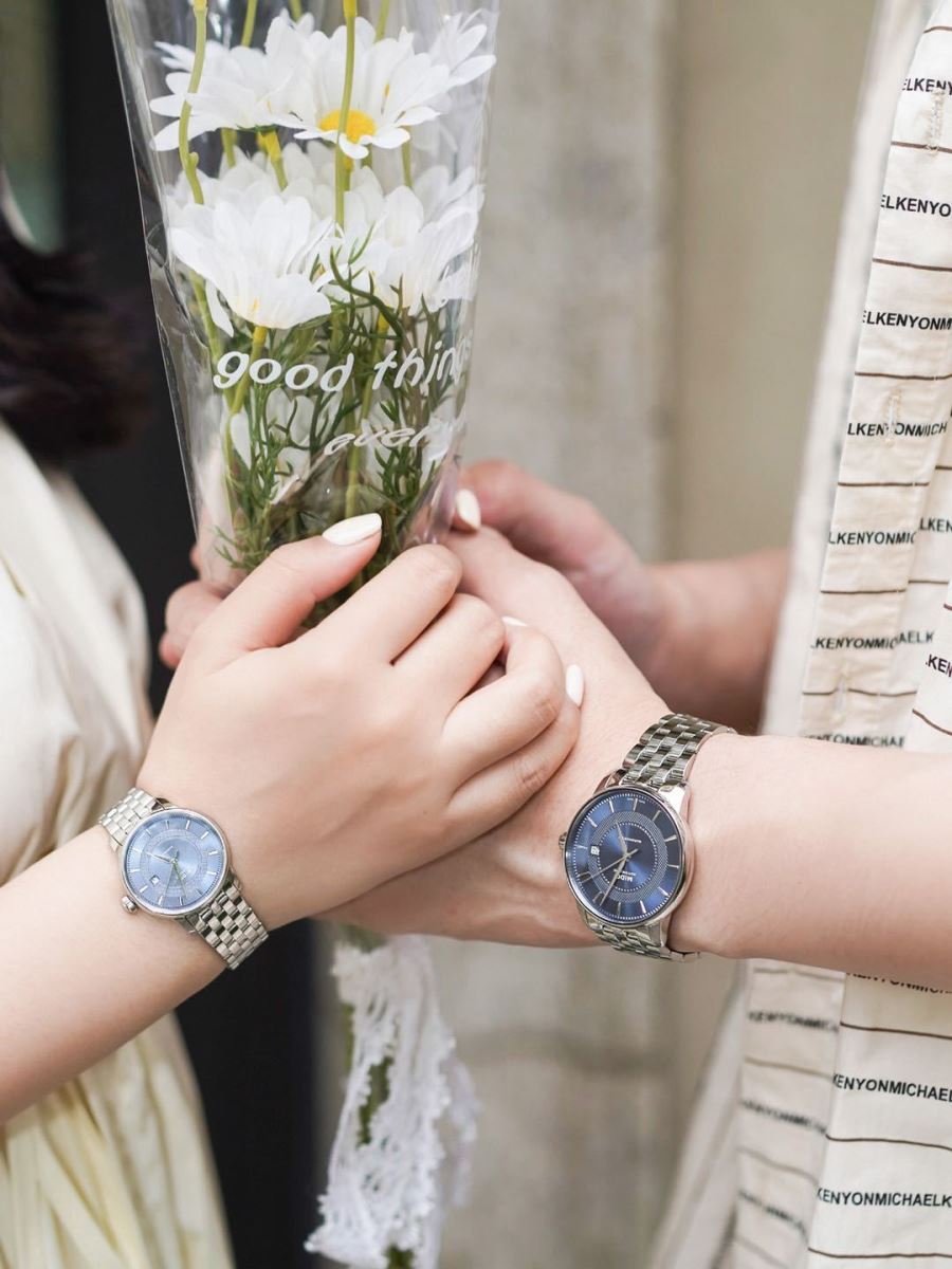 đồng hồ cặp mido Baroncelli quà tết tặng cho bố mẹ 