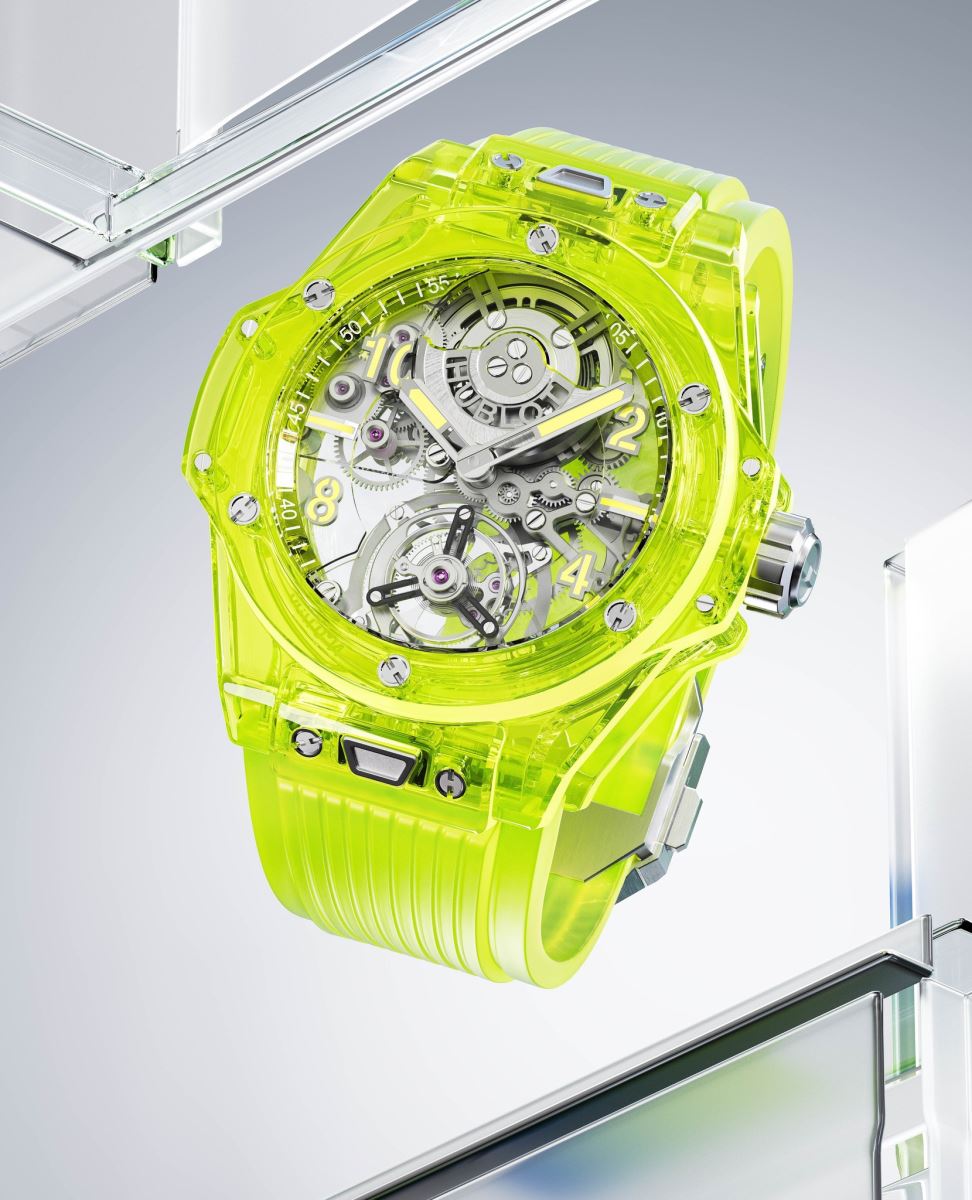 đồng hồ hublot BigBangTourbillon Automatic now in Neon Yellow Saxem