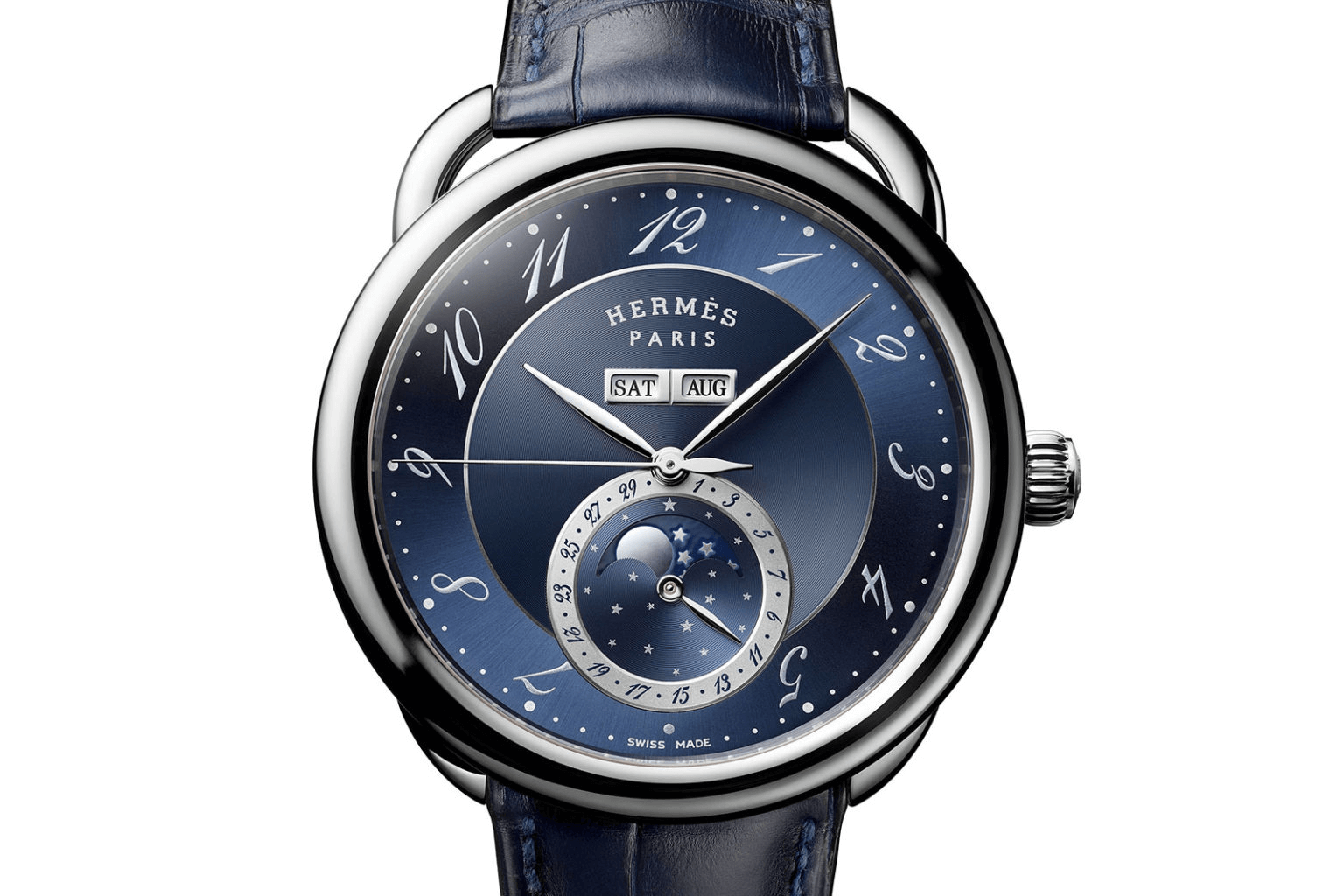 đồng hồ moonphase Hermes Arceau Grande Lune màu xanh dương 2020