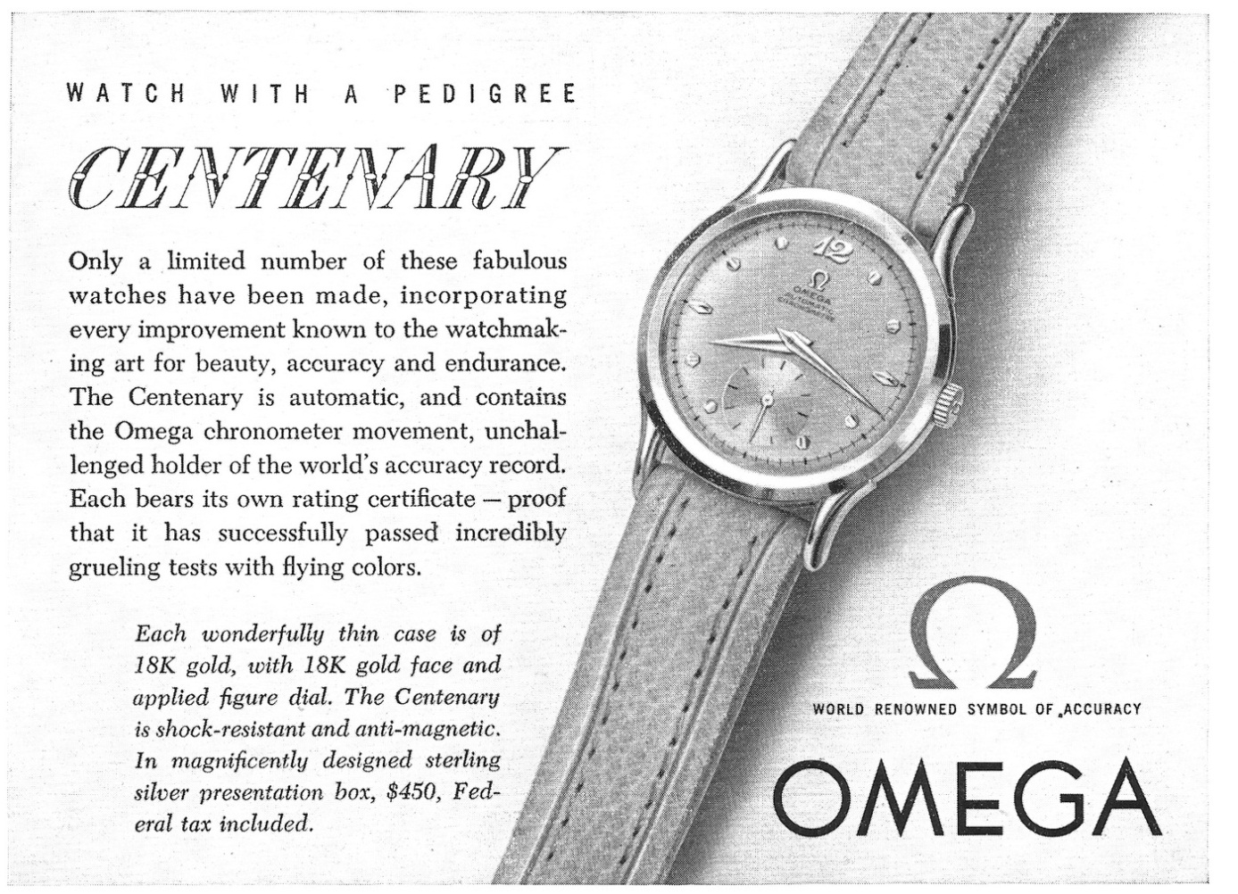 Đồng hồ Omega Centenary 1948
