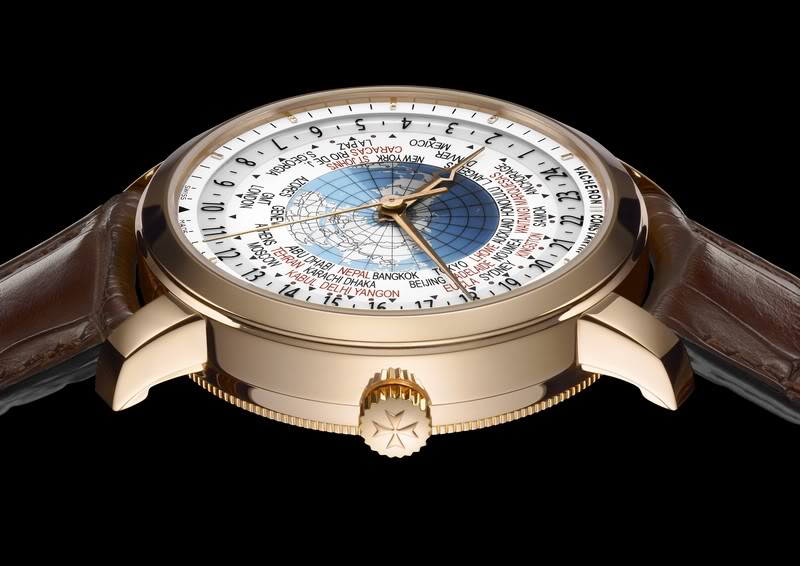 hiếc đồng hồ giờ thế giới Vacheron Constantin Patrimony World Time hiển thị 37 múi giờ trên mặt số.