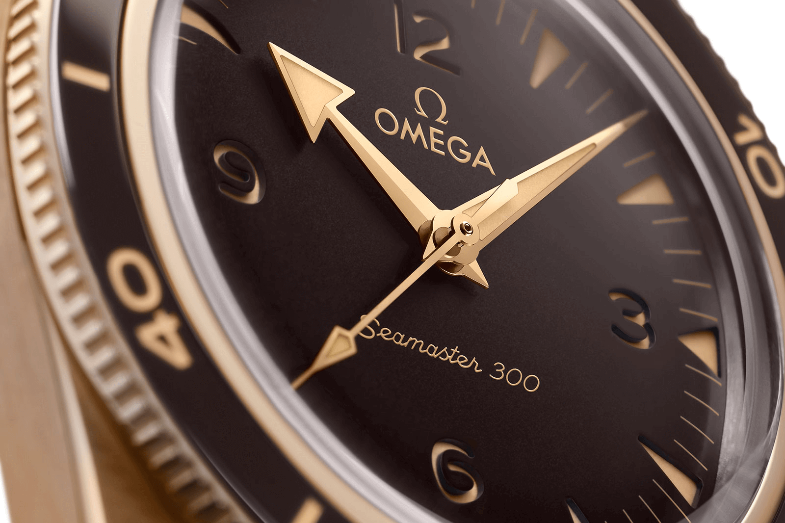 mặt số đồng hồ lặn omega seamaster 300 bronze gold 2021 màu nâu