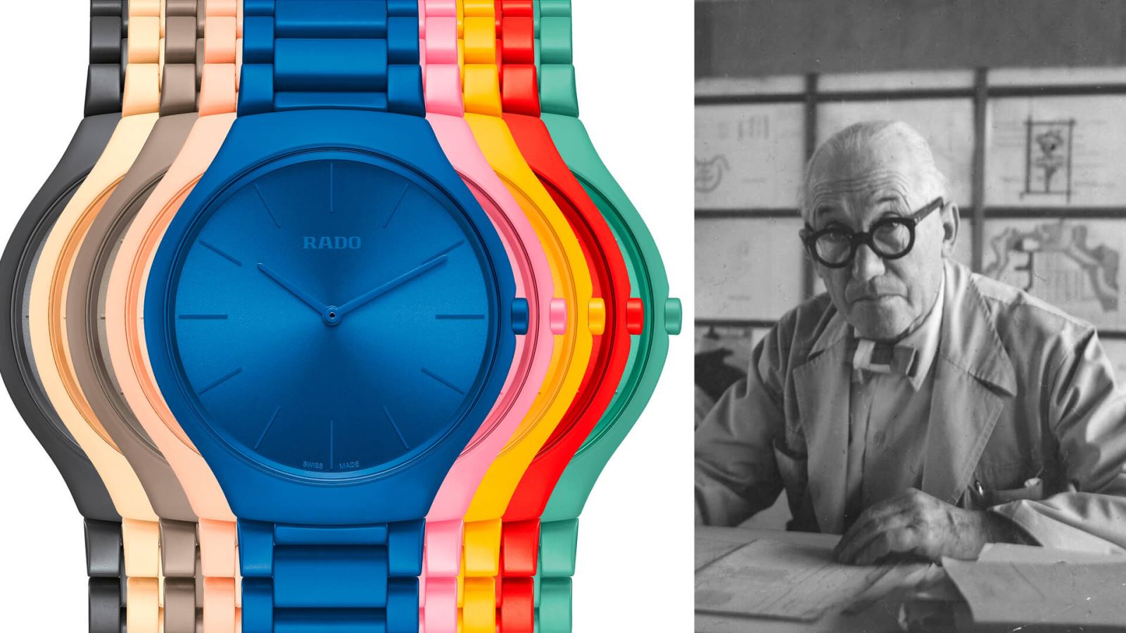 Đồng hồ Rado True Thinline mới và Le Corbusier